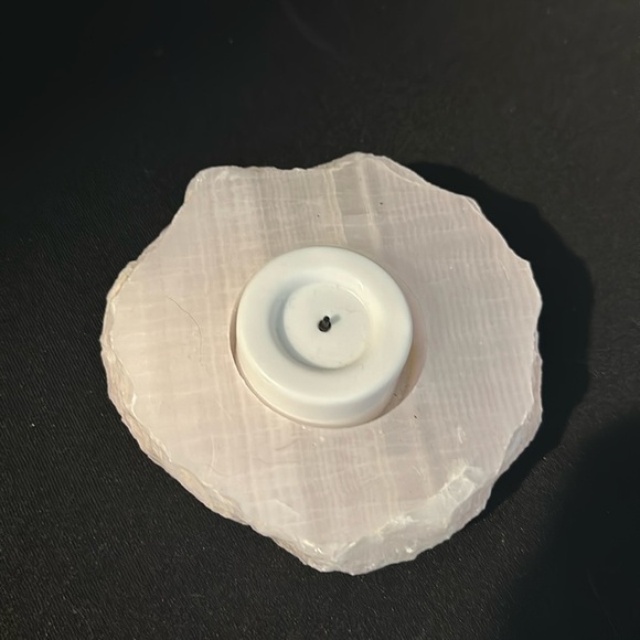 New natural pink mangano calcite votive candle holder - Picture 2 of 4